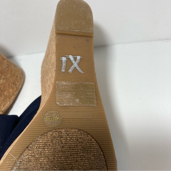 LUCKY BRAND Marilynn Wedge Sandals Tall Heels Navy Blue Womens Size 9 - Picture 11 of 14